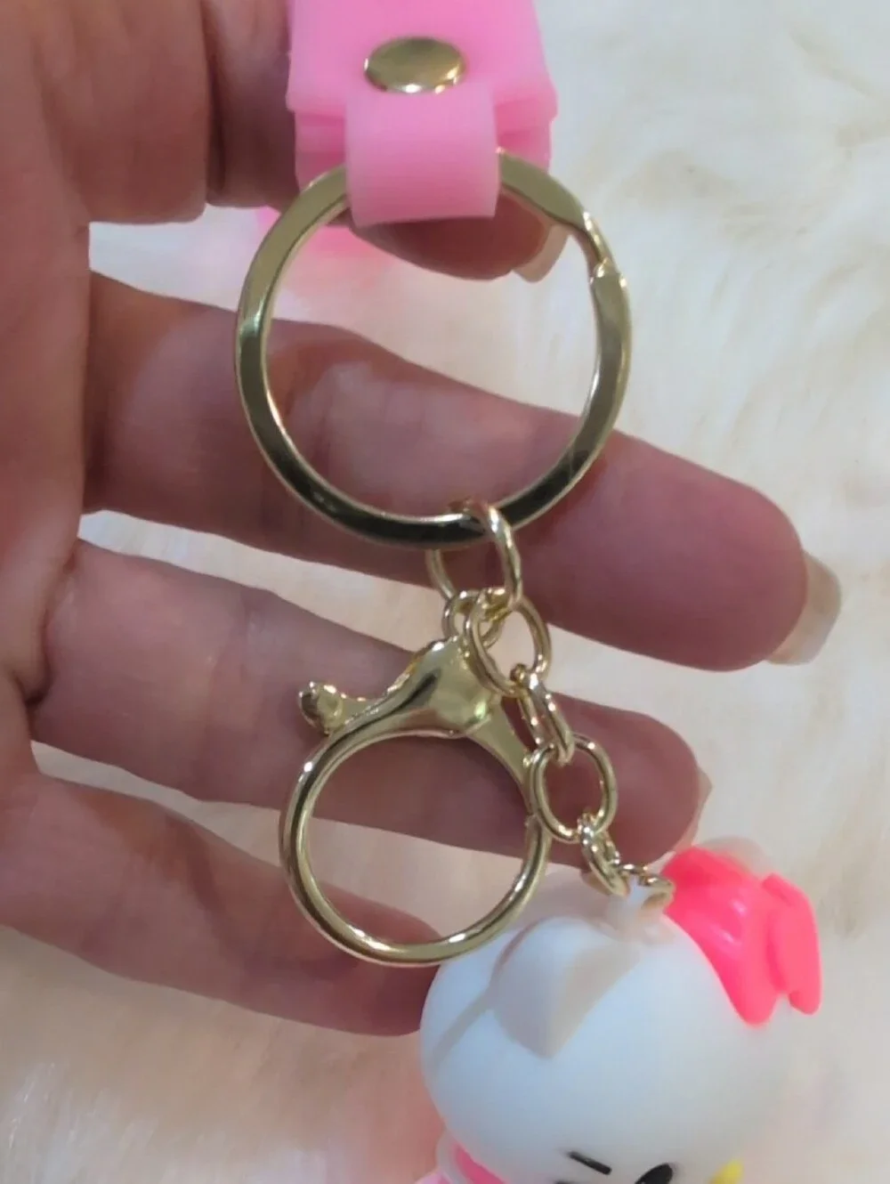 Hello Kitty Pink Silicone Bag Charm Keychain